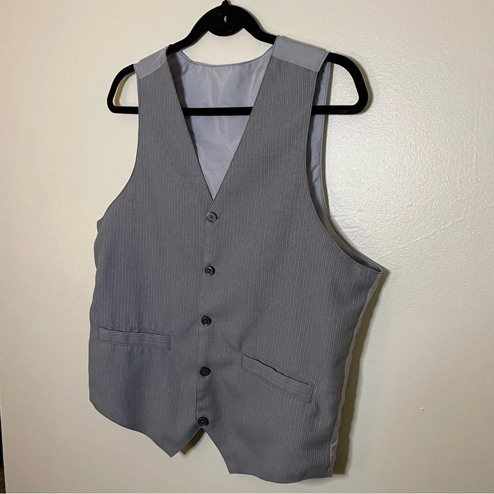 Men's Gray Pinstripe Vest